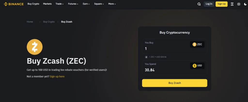 Buying Zcash On Binance